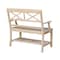 International Concepts Double X-Back Bench with Arms and Shelf, Unfinished BE-1 - alternate 8